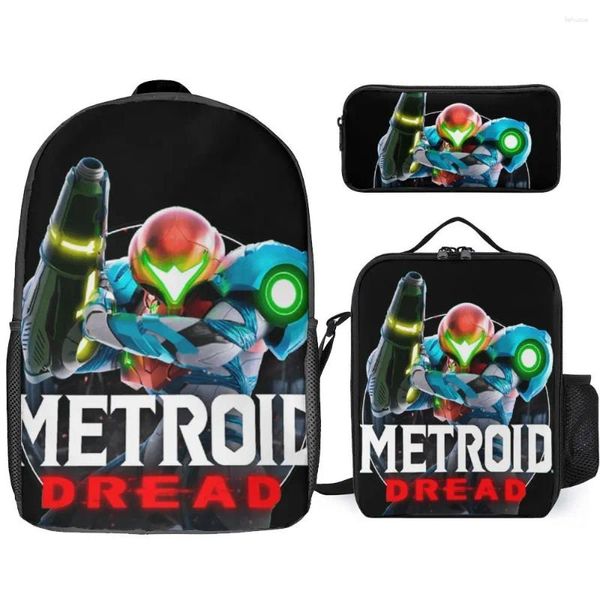 Backpack Dread Maetrod Gamer Gamer Art Classic T Dauerhafte gemütliche Rucksack 3 in 1 Set 17 Zoll Lunchbag Stiftschulen