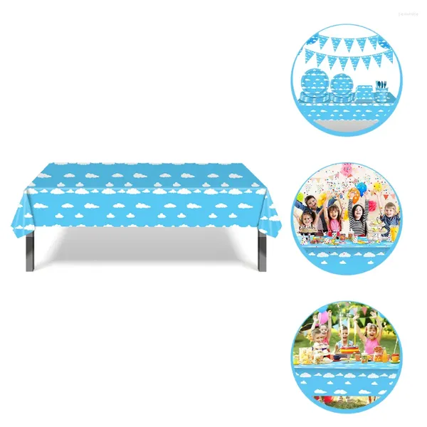 Tale da mesa Céu azul e nuvens brancas Tonela de mesa de buffet de buffet de camping decoração corredores descartáveis para panos de plástico de casamento festas baby