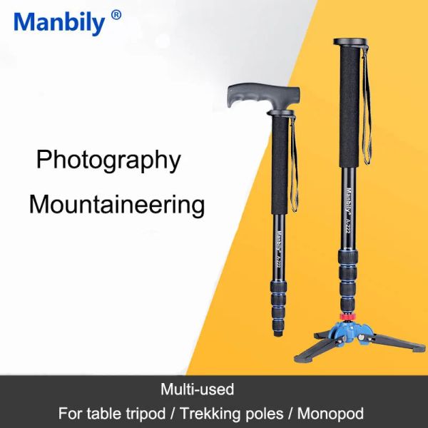 Monopods Manbily A222 A333 165 cm Tragbarer professioneller DSLR Monopod Walking Stick mit M1 Mini Stativ Stand Base Ballhead für Kamera