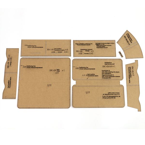 Modelo de papel de carteira longa da carteira masculina Desenhos de modelo de papel