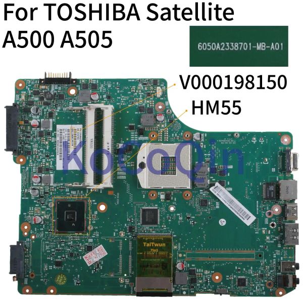 Материнская плата Материнская плата Материнская плата для ноутбука для спутника Toshiba A500 A505 HM55 Mainboard V000198150 6050A2338701MBA01