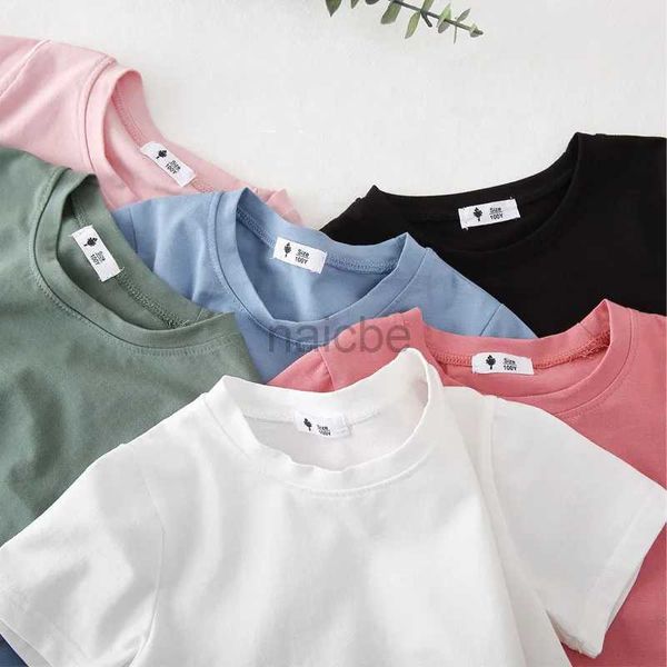 T-Shirts 2-7T Kleinkind Kinder Baby Jungen Mädchen Kleidung Sommer Top Kurzarm Baumwolle T-Shirt Lose Säugling Basis T-Shirts T-Shirt Outfits 240410