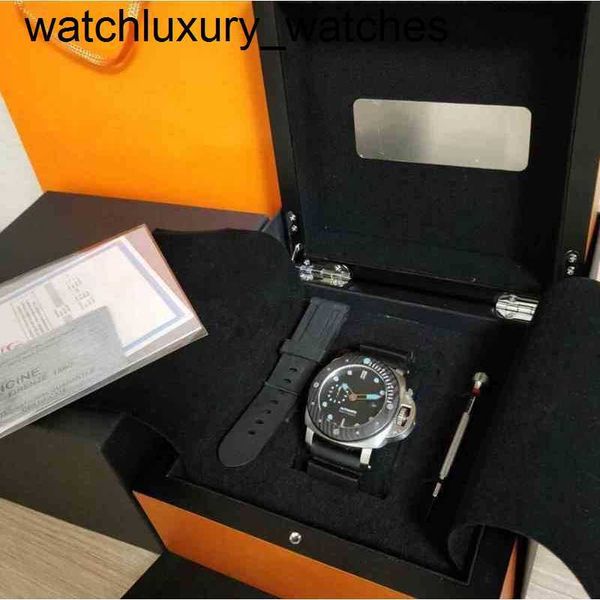 Panerass Watch Luxury Fabrikası 47mm Siyah Yüz Kauçuk Kayış Süper P Süper P Mekanik Otomatik Hareket Moda Erkekleri ORIGINA 02O3