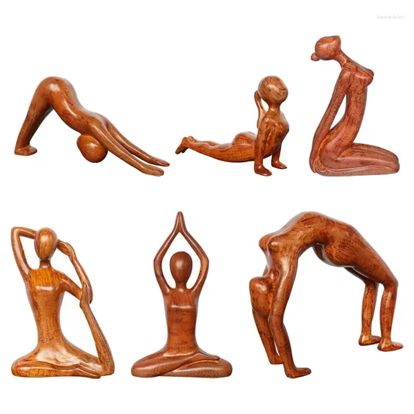 Dekorative Figuren Yoga Körperharz Textur Schnitzereien Liebhaber Geschenkstreckstatue -Dekoration Handwerkskulptur Skulptur