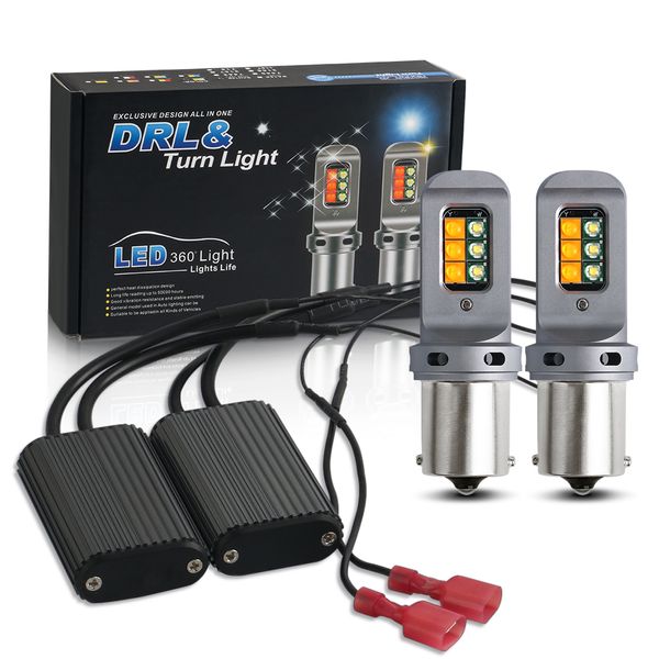 1 Conjunto 1156 BA15S P21W BAU15S PY21W 7440 W21W T20 CANBUS LED BULLBS 3030 12 SMD DRL Turn Signal Lights