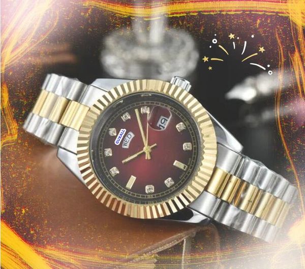 Три Стич хорошо выглядящие Busines Crasual Men Women Women Watch Auto Day Date Wime Week Quartz Clock Business Президент щедрый браслет 24 -часовые календарные часы подарки