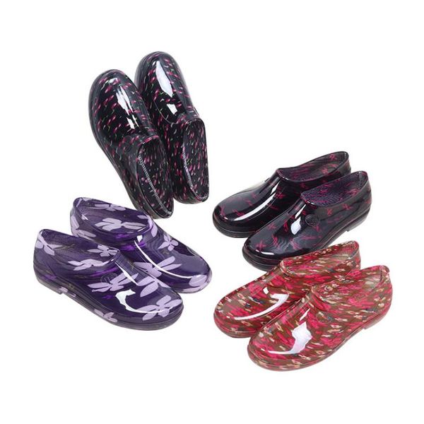 Scarpe idriche in PVC Donne stivali da pioggia scarpe da pioggia caviglia stivali su stivali da pioggia per donne