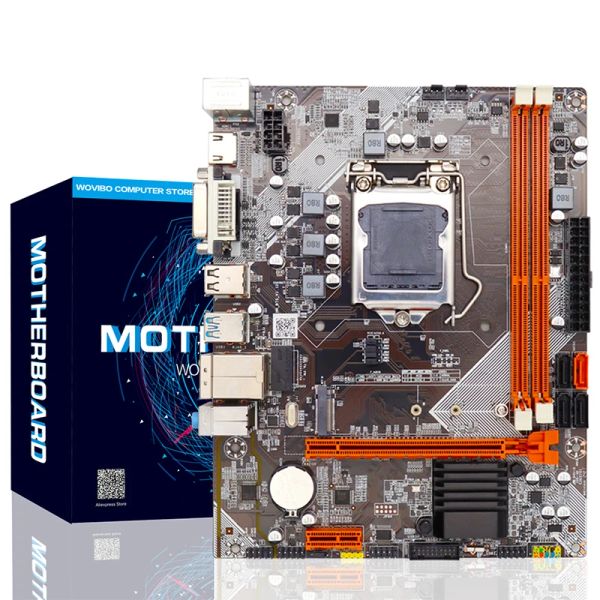 Placas -mãe wovibo b75 mesa -mãe placa lga 1155 soquete m.2 ssd para Intel lga1155 i3 i5 i7 cpu ddr3 ram memória sata iii USB 3.0