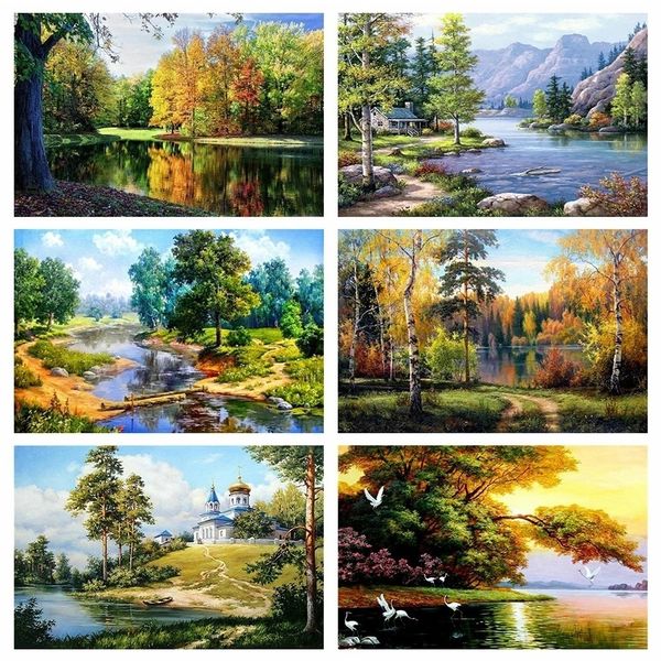 Evershine 5d Diy Diamond Painting Summer Landscape Diamond Emlecdery Cross Stitch Tree