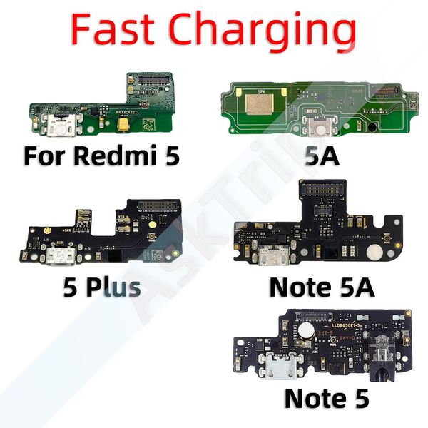 Aiinant Bottom Lading USB Datum Dock Microfon Ladegerät Flex -Kabel für Xiaomi Redmi Note 5 5a Pro plus Prime Telefonteile