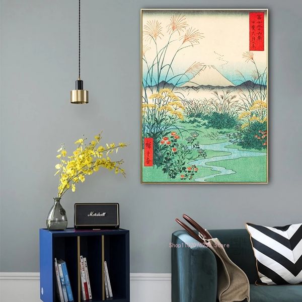 Аннотация японские пейзажные серии Samurai HD Canvas Painting Wall Art Bar кафе