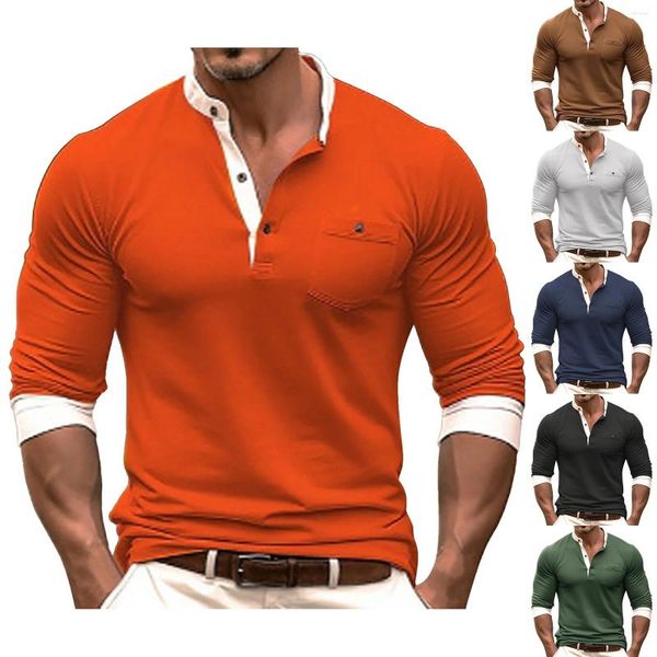 Herren -T -Shirts langhältiger rundes Halshemd untere Männer Mock Tee Herren Set Set