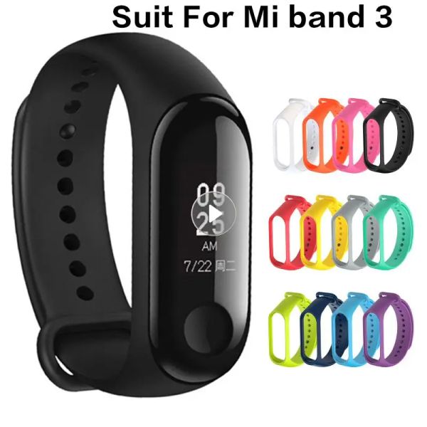 Умный браслет ремешок черный браслет для замены браслета для xiaomi mi band 3 Новая замена силиконового браслетного ремешечного ремешка