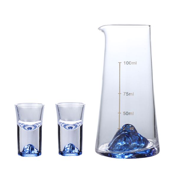 Klein Blue 3D Aceberg Liquor Shot Glass Wine Decanter Mountain Ikb Crystal White Spirit Cup
