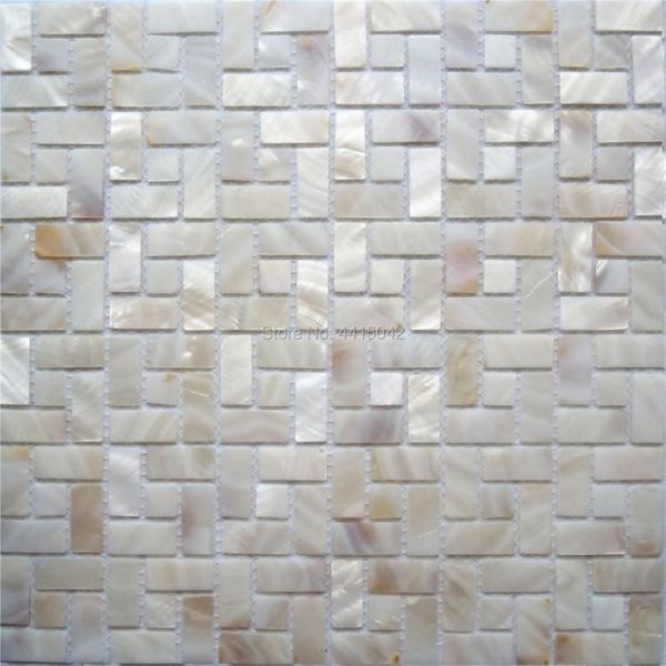 Papéis de parede Mãe natural de mosaico de pérolas para decoração caseira backsplash e banheiro parede de 1 metro quadrado Al104295o