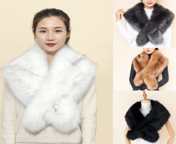 2019 Moda Quente Faux Fox Fur Bridal Schech Shawl envolve o casamento de ombros de ombros de inverno festas de casamento Boleros White Black Blush Bush 1841126