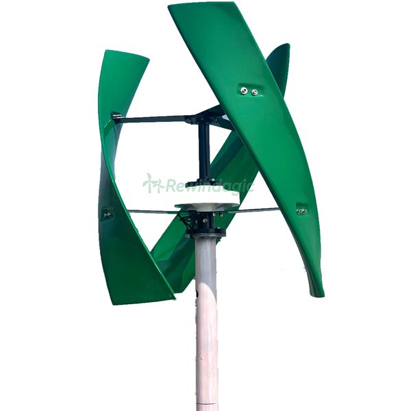 Home vertikaler Achse Windturbinengenerator 800W 1000W 1500W 12 V 24 V 48 V mit MPPT -Controller 1 kW 2 kW 96 V aufrechte Windmühle