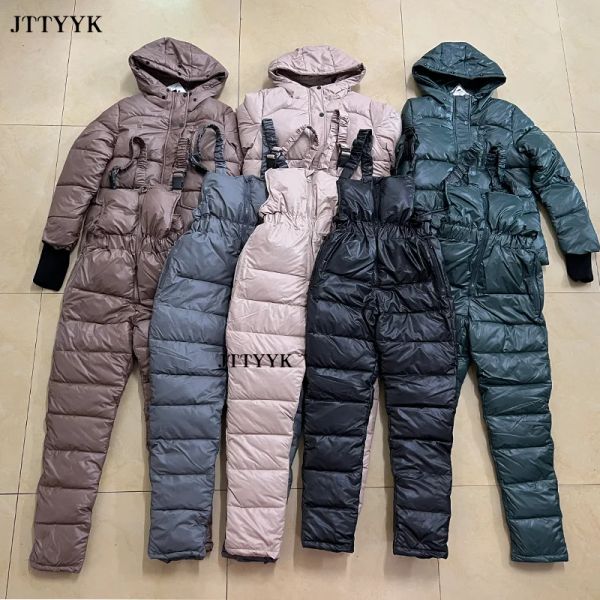 Winter Jumpsuit Frauen Overalls BodySuit Jacket Parka Outdoor Snow Suits Ein Stück Ski -Jumpsuit Ski -Hose -Sets Tracksuiten 2pcs