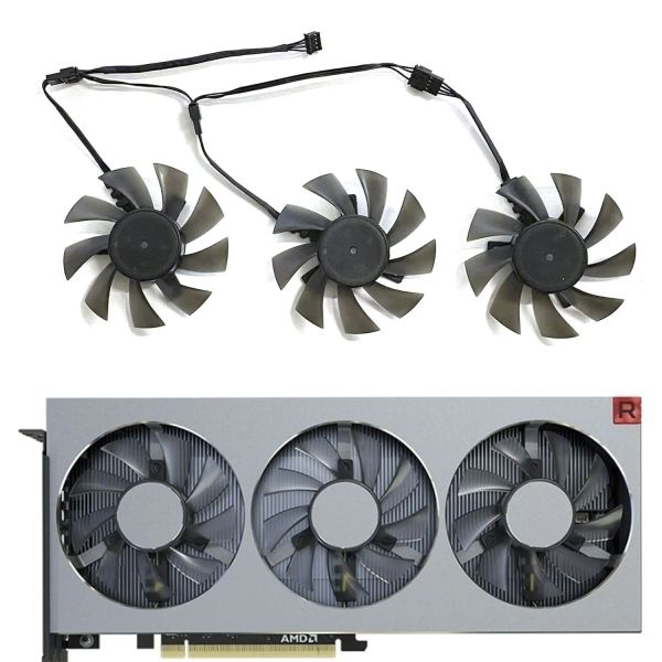 Pedler Yeni çift top GPU Fan 4pin 75mm FD7010H12S XFX RX Radeon VII için, Asus Radeonvii16g Grafik Kartı Soğutma Fanı