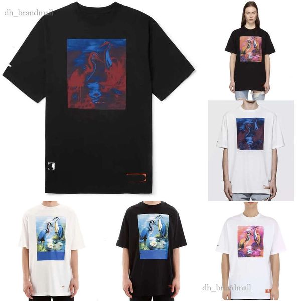2024 T-shirt masculina best-seller 2023 Summer Heron Heron Men Follow Casual Designer Style Fomem T-shirt Print Luge Short Presston Sleeves Luxury Hip Hop Clothing