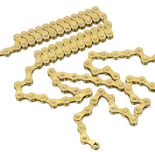 8 9 10 11 Speed Gold Chain 116L 18/09/24/27/30/33 Speed Cassette Catena a ruota libera MTB Mountain Bike Road Road City Trekking Bike