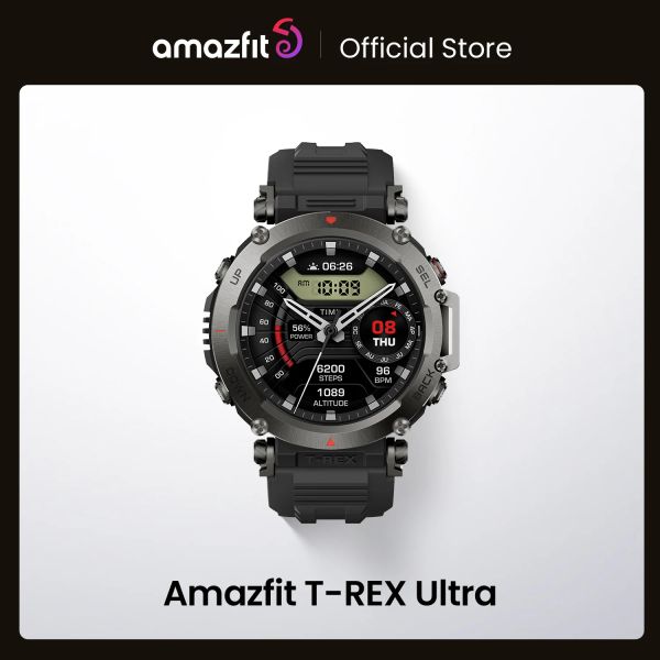 Смотреть новые Amabfit Trex Ultra Smart Watch DualBand GPS GPS Sruck Outdoor Warngrade Smart Wwatch для Android IOS Phone