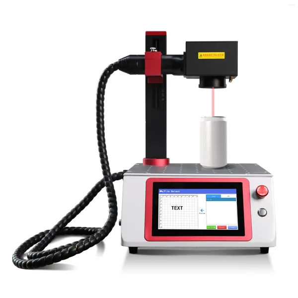 Máquina de marcação a laser de fibra pequena com tela de toque em HD para codificação e em Metal SS Tag Pcb