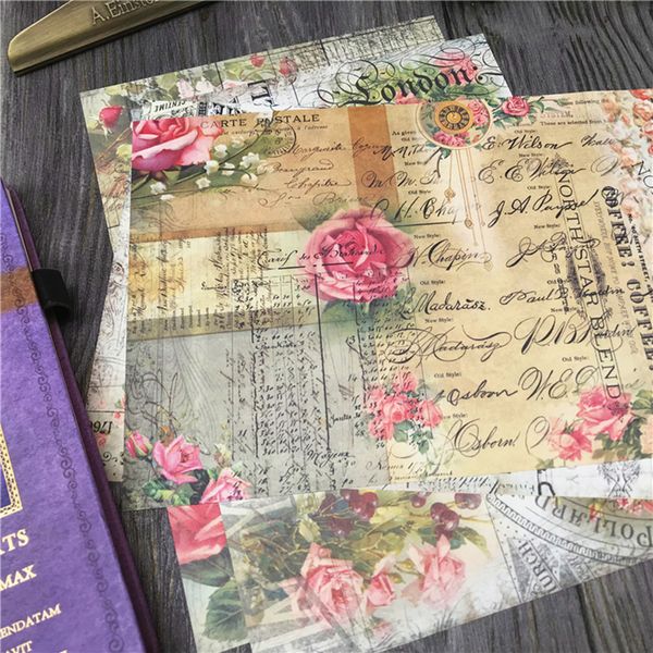Gül Bill Not Maddi Kağıt Seyahat Önemsiz Dergi Planlayıcı Scrapbooking Vintage dekoratif DIY zanaat arka plan kağıdı