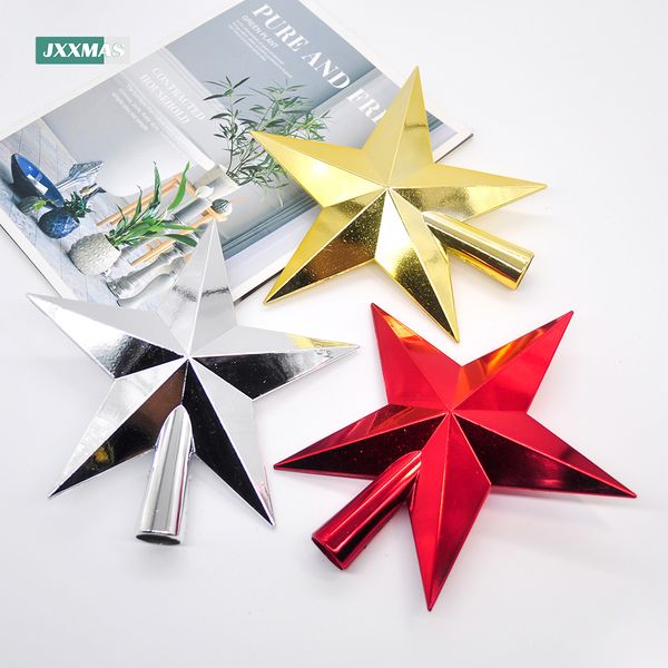 20cm de árvore de Natal Top estrela 3d ouro prata vermelha pentagrama de Natal ornamentos decoração de casa Navidad Ano Novo 2023 NATAL NOEL PRESECIMENTO