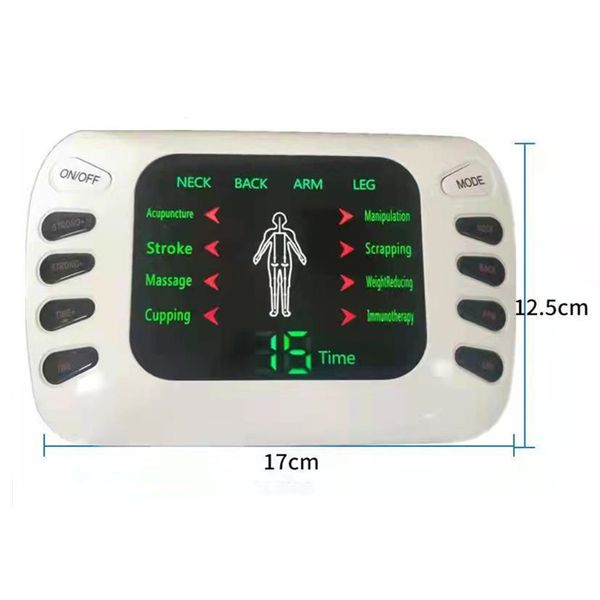 Terapia de estimador de fisioterapia elétrica Terapia de estimador muscular Massagem de corpo inteiro Relax Relax 16Pads Pulse EMS Acupuntura Meridian Massger