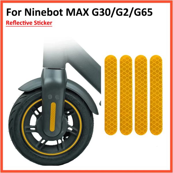 Tampa traseira da roda traseira adesiva eflectiva para Ninebot Max G30 G2 G65 Scooter elétrico Aviso Adesivo refletivo à prova de poeira