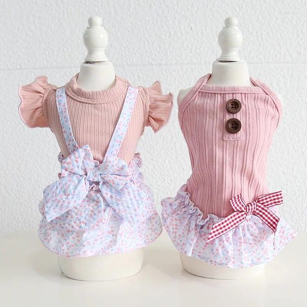 Vestido da moda de vestuário para cães para gato pequeno adorável figurino de animais de estimação de animais de estimação, roupas fofas de roupas