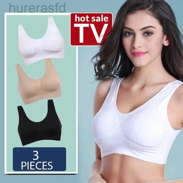 Bras 3pcs/lotto reggiseno sportivo WomensIntimates con pad con reggiseni più dimensioni per donne Brassere attiva Push Up Gret di grandi dimensioni Wireless BH 5xl 240410