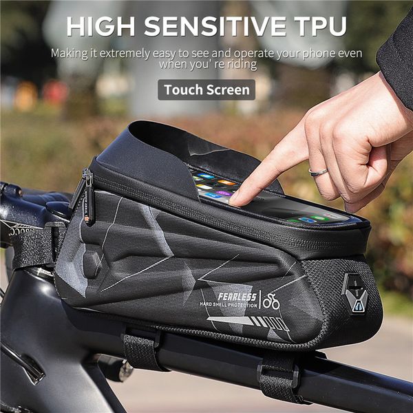 West Biking HD Touch Screen Bike Borsa impermeabile 7.0 nella custodia del telefono MTB Ciclaggio stradale per ciclo anteriore Accessori per biciclette per biciclette