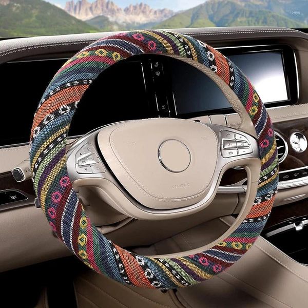 Lenkradbezüge Boho Car Bohemian Auto Cover Protector Acessories für Frauen passen 14 1/2-15in