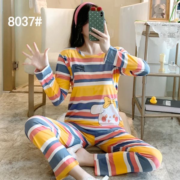 Kleider Mutterschaftskleidung Herbst Schwangerschaft Pyjama Set Long Sleeve Stripe Schwangere Homewear -Pflegepyjama Frauen Stillen Outfit