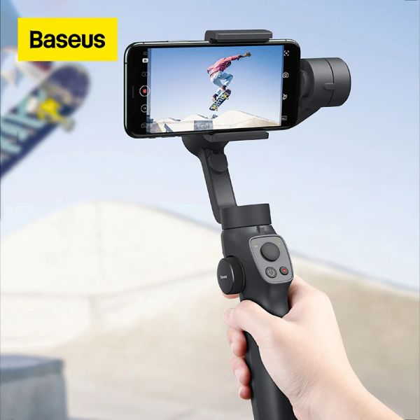 Gimbal Baseus Handheld Gimbal Estabilizador 3axis sem fio Bluetooth Phone Gimbal Holder Auto Rastreamento de movimento Foriphone Câmera de ação