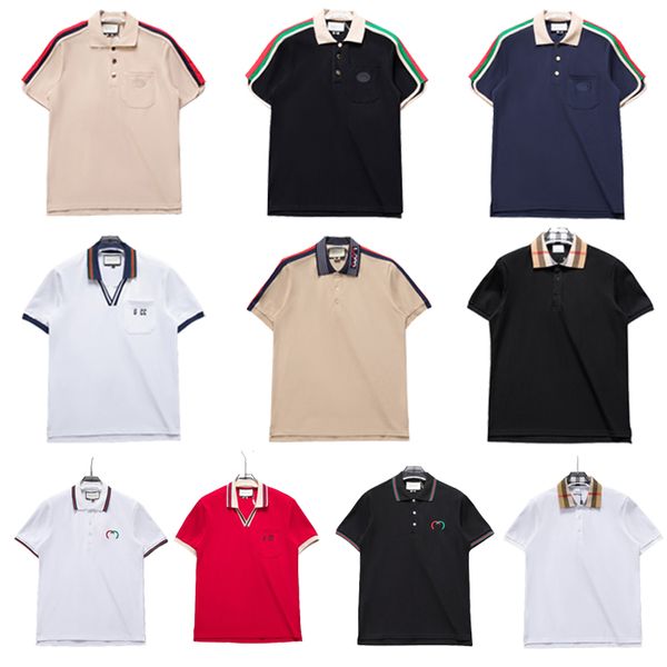 European Premium Summer Sticked Letter Herren Polo Shirt Casual Business Business Top gestickt Polo-Shirt Herren Kurzarm Lteel T-Shirt 100% Baumwolldesigner Kleidung