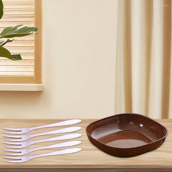 Plates Fruit Fork resistente adequado e sobremesas economiza segurança em segurança de saúde fácil de limpar parafernália elegante elegante