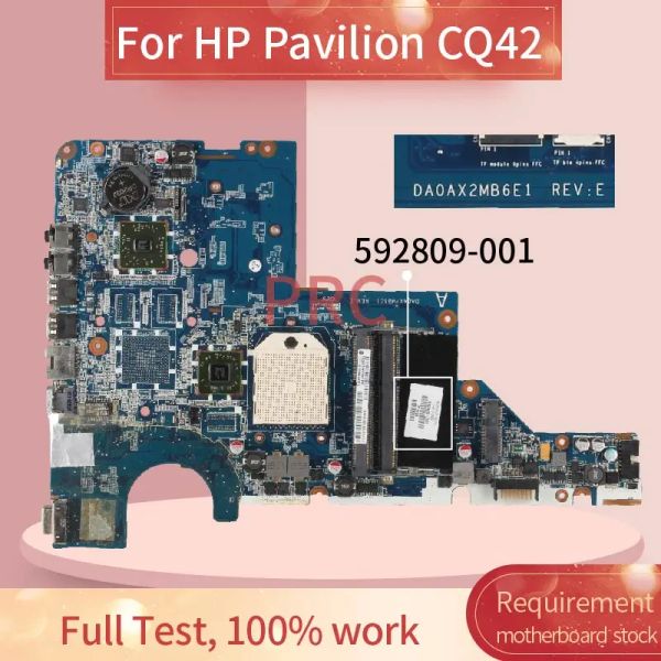 Placa -mãe 592809001 592809501 para HP Pavilion CQ42 CQ56 Laptop Placa -mãe DA0AX2MB6E1 AMD DDR3 Notebook testado