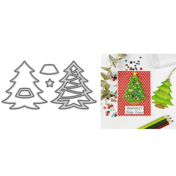 Mangocraft Christmas Tree Taking Taking Dies Fai da te Dies Decor decorazioni Embossing Carte Diario 2022 Regali di Capodanno