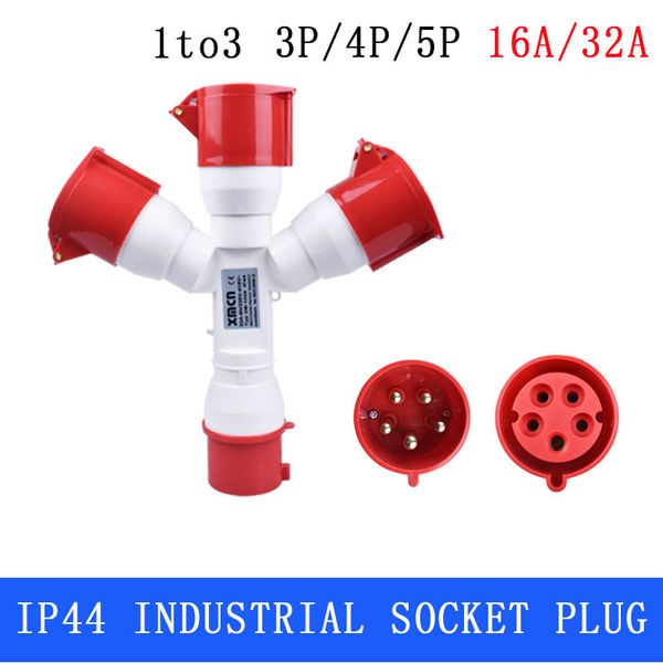 Plug per prese impugnature industriali impermeabili impermeabili in ingresso a 3 IP44 3p/ 4p/ 5p a tre vie e presa a tre vie 220V 380 V Socket