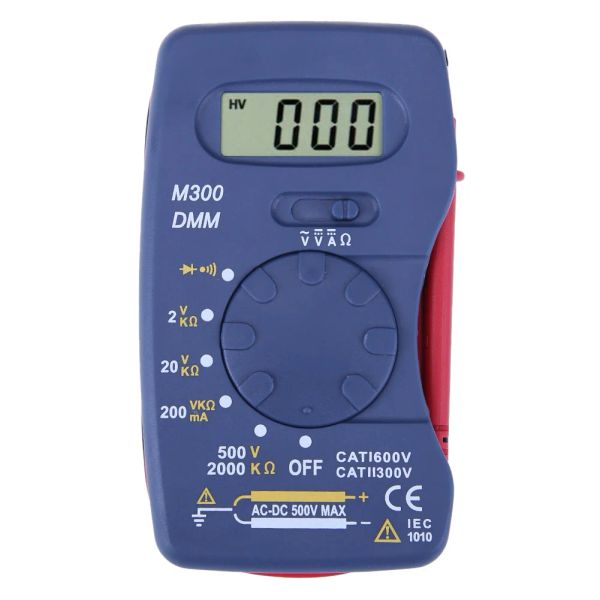 Ultra Dijital Multimetre M300 Mini Cep Entegre Multimetre AC/DC Ammetre Voltmetre Ohmmeter Pil Kapasite Test Aracı