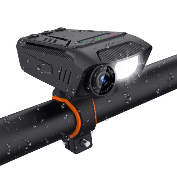 Kamera 1080p Fahrradhelm Kamera Motorradfahrradantrieb Rekorder Outdoor IPX5 Waterd Action Kamera mit Fahrradlicht Horn Sport Cam
