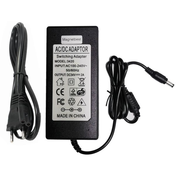 Chargers 34V 2A AC / DC Caricatore dell'adattatore 5.5*2,5 / 2,1 mm DC Plug Alternativa 34V 1.47A / 34V 1.58A Alimentazione per robot