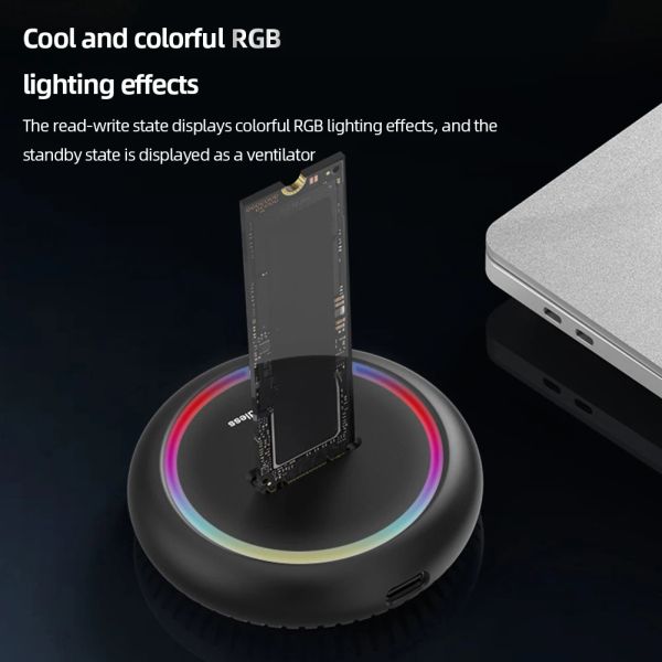 Корпус RGB Lamp Lamp Mobile Box Box Base Dual Protocol NVME/NGFF Внешний жесткий диск. Внешний корпус SSD для M.2 SSD 223022110