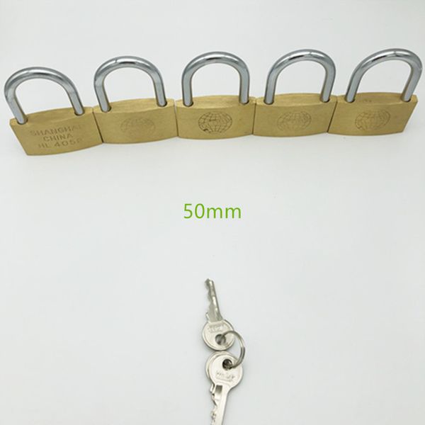 5 PC 50mm cadeados abertos por mesmas teclas Bloqueios de cobre Padlock para gaveta Caixa de caixa de gaveta Hardware