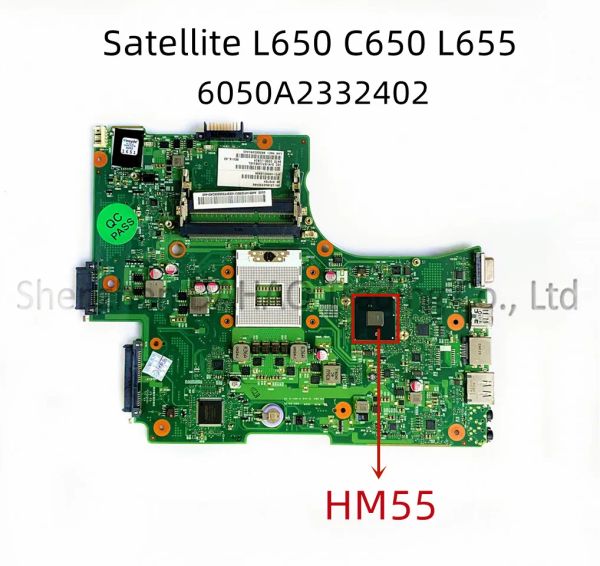 Placa -mãe para Toshiba Satellite L650 L655 Placa -mãe com chipset HM55 DDR3 6050A2332401 6050A2332402MBA02 V000218010 V000218080