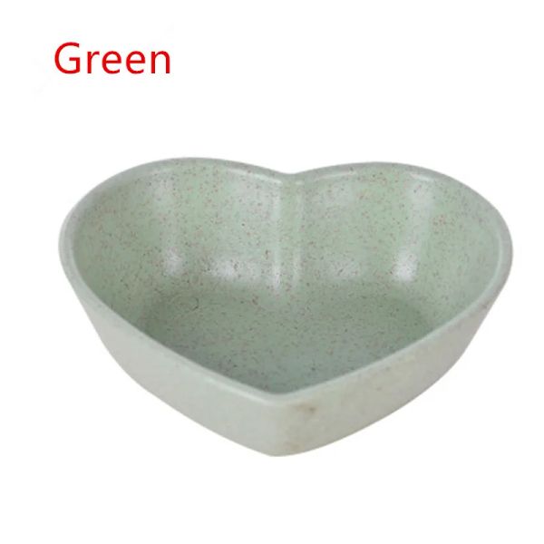 1pcs Love Love Heart Shape Wheat Straw Bowl Vinagre tempero