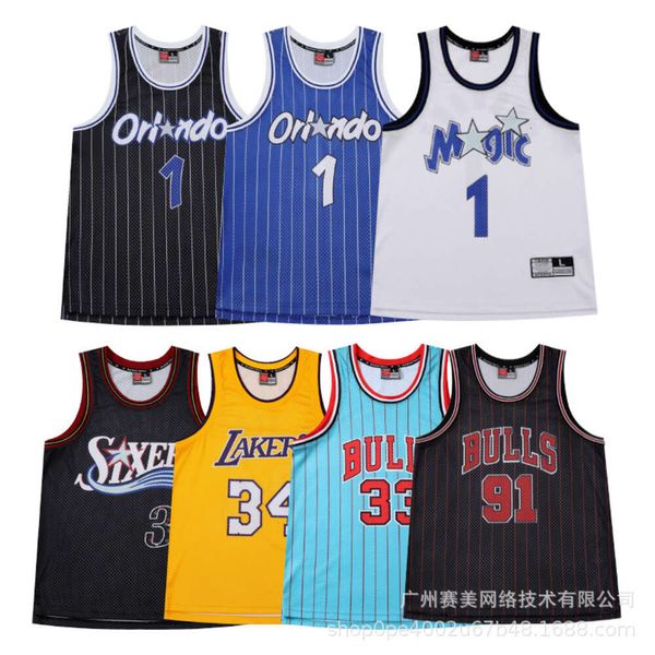 Maglie di calcio Basketball Jersey Magic Magic McGrady Pippen O'Neill American Fashion High Street Allen Iverson